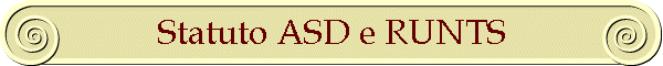 Statuto ASD e RUNTS